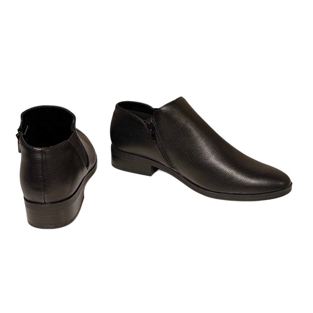 Kensie Black Leather Ankle Booties - Picture 7 of 9